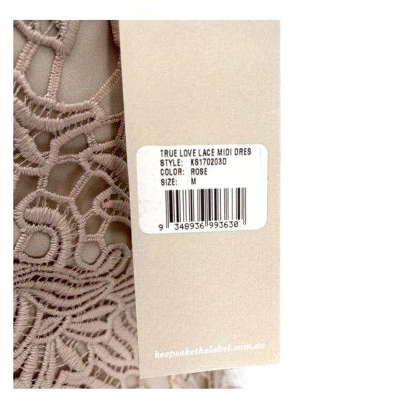 Keepsake The Label True Love Lace Midi Cocktail Dress Rose Size Medium - Picture 9 of 12